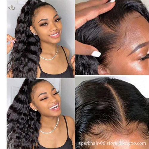 Wholesale Raw Human Hair Vendor Natural Deep Wave Lace Wigs For Black Women 100% Human Hair Lace Frontal Deep Wave Wig
